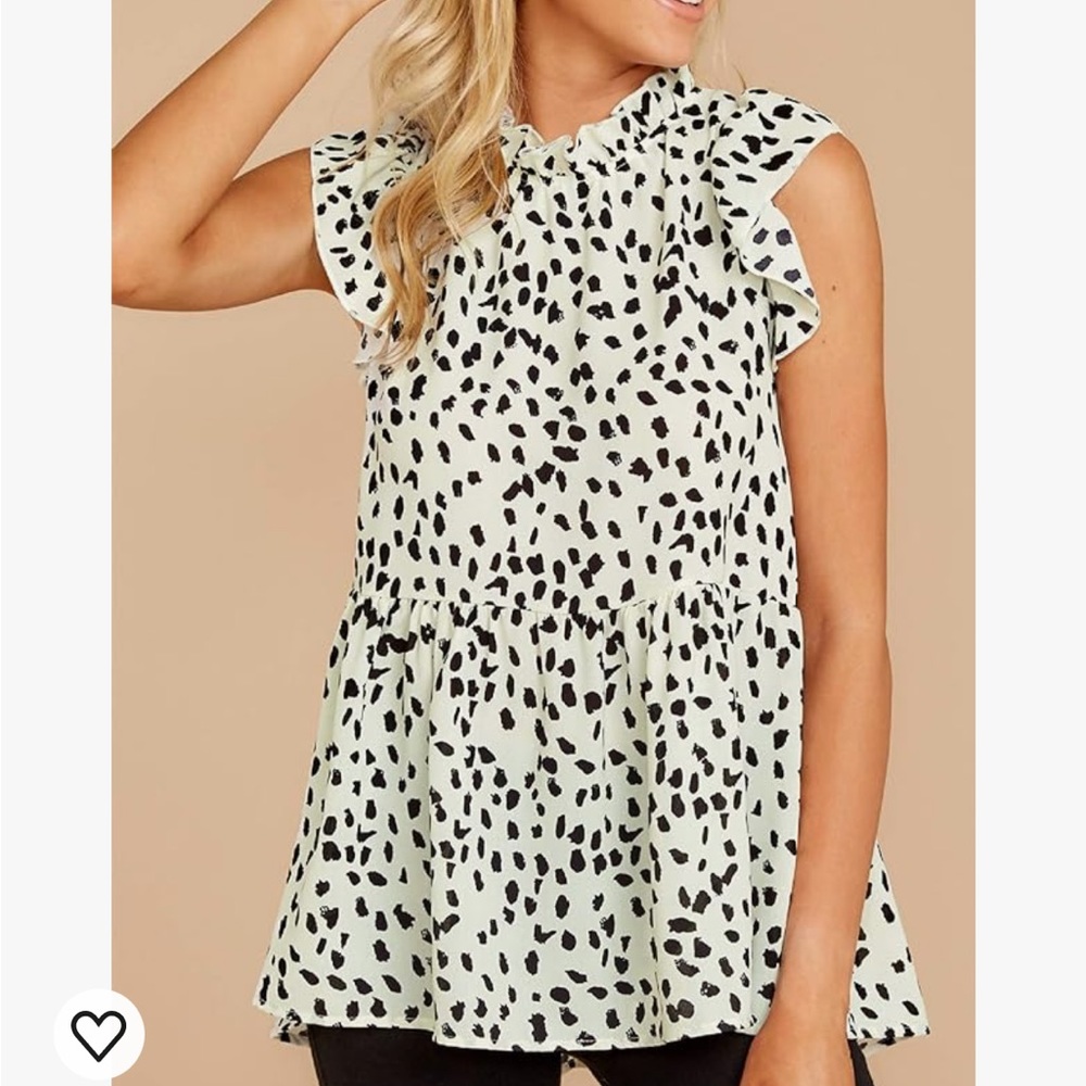 White & Black Animal Print Tunic Top